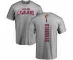 Cleveland Cavaliers #1 Nik Stauskas Ash Backer T-Shirt