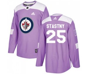 Winnipeg Jets #25 Paul Stastny Authentic Purple Fights Cancer Practice NHL Jersey