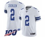 Dallas Cowboys #2 Greg Zuerlein White Stitched NFL 100th Season Vapor Untouchable Limited Jersey