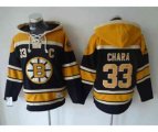 nhl jerseys boston bruins #33 chara dk.blue-yellow[pullover hooded sweatshirt][patch C]