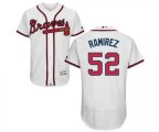 Atlanta Braves #52 Jose Ramirez White Home Flex Base Authentic Collection Baseball Jersey