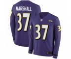 Baltimore Ravens #37 Iman Marshall Limited Purple Therma Long Sleeve Football Jersey