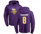 Minnesota Vikings #8 Kirk Cousins Purple Name & Number Logo Pullover Hoodie