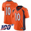 Denver Broncos #10 Jerry Jeudy Orange Team Color Stitched 100th Season Vapor Untouchable Limited Jersey