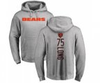 Chicago Bears #75 Kyle Long Ash Backer Pullover Hoodie