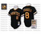 Pittsburgh Pirates #8 Willie Stargell Authentic Black Throwback Baseball Jersey