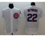 Chicago Cubs #22 Jason Heyward Majestic white stripe Flexbase Authentic Collection Player Jersey