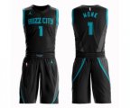 Charlotte Hornets #1 Malik Monk Swingman Black Basketball Suit Jersey - City Edition