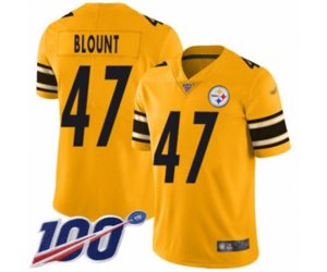 Pittsburgh Steelers #47 Mel Blount Limited Gold Inverted Legend 100th Season Football Jersey