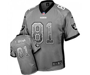 Oakland Raiders #81 Tim Brown Elite Grey Drift Fashion Football Jersey