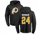 Washington Redskins #24 Josh Norman Black Name & Number Logo Pullover Hoodie