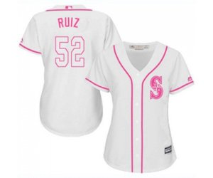 Women\'s Seattle Mariners #52 Carlos Ruiz Authentic White Fashion Cool Base Baseball Jersey