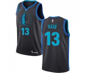 Dallas Mavericks #13 Steve Nash Authentic Charcoal Basketball Jersey - City Edition