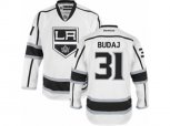 Los Angeles Kings #31 Peter Budaj Authentic White Away NHL Jersey