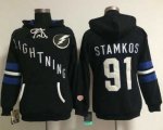 Women Tampa Bay Lightning #91 Steven Stamkos Black Old Time Heidi NHL Hoodie