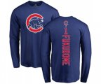 MLB Nike Chicago Cubs #1 Kosuke Fukudome Royal Blue Backer Long Sleeve T-Shirt