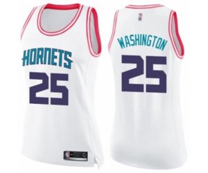 Women\'s Charlotte Hornets #25 PJ Washington Swingman White Pink Fashion Basketball Jersey