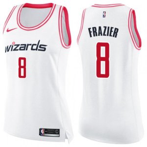 Women\'s Washington Wizards #8 Tim Frazier Swingman White Pink Fashion NBA Jersey
