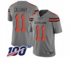 Cleveland Browns #11 Antonio Callaway Limited Gray Inverted Legend 100th Season Football Jersey