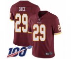 Washington Redskins #29 Derrius Guice Burgundy Red Team Color Vapor Untouchable Limited Player 100th Season Football Jersey