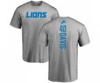 Detroit Lions #40 Jarrad Davis Ash Backer T-Shirt