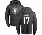 Oakland Raiders #17 Dwayne Harris Ash One Color Pullover Hoodie