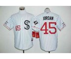 Chicago White Sox #45 Michael Jordan White(Black Strip) Cooperstown Stitched Baseball Jersey