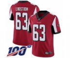 Atlanta Falcons #63 Chris Lindstrom Red Team Color Vapor Untouchable Limited Player 100th Season Football Jersey