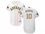 Houston Astros #10 Yuli Gurriel White FlexBase Authentic 2018 Gold Program Stitched Baseball Jersey