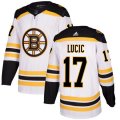 Boston Bruins #17 Milan Lucic Authentic White Away NHL Jersey