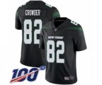 New York Jets #82 Jamison Crowder Black Alternate Vapor Untouchable Limited Player 100th Season Football Jersey
