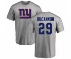 New York Giants #29 Deone Bucannon Ash Name & Number Logo T-Shirt