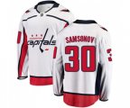 Washington Capitals #30 Ilya Samsonov Fanatics Branded White Away Breakaway NHL Jersey