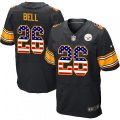 Pittsburgh Steelers #26 Le'Veon Bell Elite Black Home USA Flag Fashion NFL Jersey