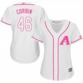 Women Arizona Diamondbacks #46 Patrick Corbin Authentic White Fashion MLB Jersey