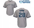 New York Yankees #28 Austin Romine Replica Grey Road MLB Jersey