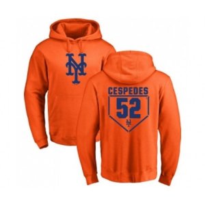 New York Mets #52 Yoenis Cespedes Orange RBI Pullover Hoodie