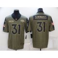 Denver Broncos #31 Justin Simmons Nike Olive 2021 Salute To Service Limited Player Jersey