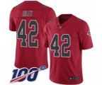 Atlanta Falcons #42 Duke Riley Limited Red Rush Vapor Untouchable 100th Season Football Jersey