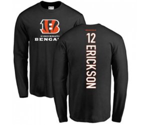 Cincinnati Bengals #12 Alex Erickson Black Backer Long Sleeve T-Shirt