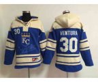 mlb jerseys kansas city royals #30 ventura blue[pullover hooded sweatshirt]
