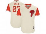 Philadelphia Phillies #27 Aaron Nola Nola Authentic Tan 2017 Players Weekend MLB Jersey