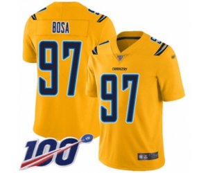 Los Angeles Chargers #97 Joey Bosa Limited Gold Inverted Legend 100th Season Football Jersey