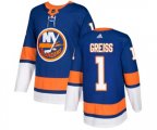 New York Islanders #1 Thomas Greiss Authentic Royal Blue Home NHL Jersey