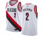 Portland Trail Blazers #2 Wade Baldwin Swingman White NBA Jersey - Association Edition