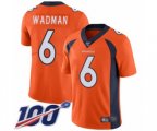 Denver Broncos #6 Colby Wadman Orange Team Color Vapor Untouchable Limited Player 100th Season Football Jersey