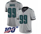 Philadelphia Eagles #99 Jerome Brown Limited Silver Inverted Legend 100th Season Football Jersey