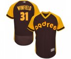 San Diego Padres #31 Dave Winfield Brown Alternate Cooperstown Authentic Collection Flex Base Baseball Jersey