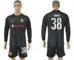 2017-18 Dortmund 38 BURKI Black Goalkeeper Long Sleeve Soccer Jersey