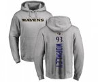 Baltimore Ravens #93 Chris Wormley Ash Backer Pullover Hoodie